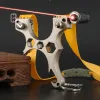 SCOPES Rostfritt stål Laser Slingshot Multi Energy Wrench Aiming Slings Shot Outdoor Hunting Shooting Precision Flat Rubber Band