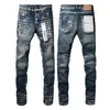 Herren lila Jeans Herren gerissene Jeans Herren geschnittene Hosen Herren Low Taille Ladung Jeans Skinny Hosen lässig hochwertige Jeans Jeans Trendy Brand Denim Straight Hosen