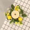 Decorative Flowers Wreath Candle Ring Flower Spring Greenery Garland Set For Home Wedding Party Centerpiece Decoration