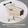 Storage Bottles 1PC Mini Shopping Carts Toy Decorative Trolley Toys Desktop Po Props