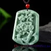 Kettingen Burmese jade bloem hanger talismannen sieraden ketting mannen edelsteen smaragdgroene natuurlijke amulet hangers ontwerper vogel jadeite