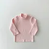 Girls Print Turtleneck TShirt Spring And Autumn Childrens Cotton LongSleeve Basic Shirts Baby Kids Clothes Top Tees 240409