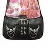 HAEX GOTHIC SCHELLE CHEINS WOMEN'S BASS 2022 Trend Y2K Heart Bolso Mujer fi Punk Harajuku E Girl Shoppers Shoppers B9IQ#