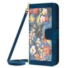 Flower Cases For Google Pixel 9 Pro Hawaiian Stylish Floral Butterfly PU Leather Wallet Credit ID Card Slot Flip Cover Pouch With Crossbody Shoulder Strap