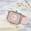 Avanadores de pulso Mulheres assistem elegante retângulo quadrado Dial Praywatch relógio de pulso simples feminino preto rosa strap relógio de moda gold reloj