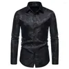 Casual shirts voor heren met lange mouwen modieuze button up shirt rozenprint slank fit formeel