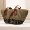 NEUER STRAW WOVEN SABE TAIL Spleißen Schulter der Frauen Beach Handtasche K2LE#