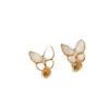 Designer Original Version haute boucles d'oreilles Van Butterfly pour les femmes avec une coque à nœud bœuf Free Free Fritillaria plein de bijoux de coquilles d'yeux de cheval diamant