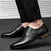 Повседневная обувь Sapatos Masculino Мужская подлинная кожа Высококачественная кружевная кружевная шнур