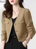 Moda Blazer Crop Blazer Zanzea Meninas de escritório Spring Spring Slave Jackets Outwear Buttons casuais camisa elegante Blush Jackets 240407