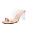 Dress Shoes Nice Transparent High Heels Woman Slippers Women Wedding Sandals Clear Pumps Comfortable Jelly Buty Summer 41