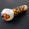 Beautiful 3D Glass Pipes Bee Comb Smoking Dogo Spoon Pipe For Smoking HandPipes Bongs Tobacco ZZ