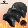 Rockbros Cycling Caps Windproect Thermal Fleece MTB Bicycle Cap Ski Riding Motorcykel Hat Winter Bandana Ciclismo pannband 240422