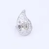 Strands ślubne afrykańskie koraliki Zestawy biżuterii dla kobiet srebrny kolor kryształowe kolczyki bransoletki pierścień akcesoria