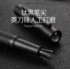 Stylos Hongdian Black Metal Fountain Pen Ink Pen titanium Black Fine Nib Beautiful Tree Texture Business Office School Fourniture Écriture