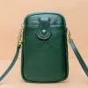 Briefcases Genuine Leather Cross Body Bags Women Casual Cow Leather Woman's Phone Bag Girl Ladies Solid Shoulder Messenger Bags MINI Clutch