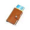 Holders Men's Credit Card Holder Leather Wallets Card Holder Women Mini Wallet Man Money Clip Automatic Popup Antitheft Wallet for Men