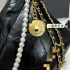 designerka torba crossbody worka śmieciowa torba wiatrowa Pearl Chain Diamond Bag worka na ramię duża pojemność TOTE