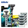 Shaver Gillette Mach 3 Mäns ansikts rakning Razor Blades Original Mach3 Manual Beard Shaver Razors Blades Safety 1 Handle 9 Blade Refill