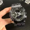 Sports Digital Quartz Men's Watch Haded Out Watch Full Full Full World Time LED Automatic Leving Black Transparent Oak Series