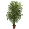 Flores decorativas Areca Árbol artificial Resistente a los rayos UV (interiores/exteriores) Hojas de palma secas secas Vines falsos eucalipto