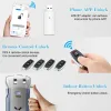 Control Wafu 019 Remote Control Door Lock Electronic Smart Bolt Lock Keyless Door Lock 4 Remote Controllers Deadbolt Blue silver Color