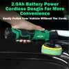 コードレスミニポリッシュカーポリッシングマシン3000RPM 12V電気自動車ポリッシュマシン調整速度オートディテールツール240409