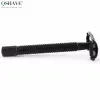 Blades qshave it fost preto em aço preto segurança barbela longa maçaneta borboleta aberta clássica razor 11,4 x 4,3 weishi com 5 lâminas