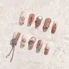 Sisful Pearl Rose -Chic Handmade Long Coffin -Accended Nails