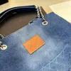 Kvinnor vintage denim tote väska stor jean väska designer väska lyx varumärke denim handväska c väska sommar kvinnor väska ny mode denim rese shopping väskor designer jean tote