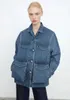 Women's Jackets Women Jacket Early Fall 2024 Retro Denim With Large Pockets Straight Tube Off Shoulder Loose Cargo Top
