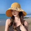 Beret Travel Beach Visor Sunshade Modna Składana Oddychana Wstążka Szeroka koronkowa koronkowa czapka UPF50 dla kobiet Dziewczęce Kapelusz