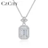 Czcity Iced Out Moissanite Pendant 925 Silver Chain Designer Girl Vvs pendence Sterling femme Sexy Collier