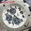 Mens Ap Wrist Watch Royal Oak Offshore Series 26170st White Face Blue Time Ring Mens Watch 42mm Automatisk mekanisk form Tabell Tidsstycke