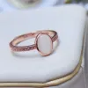 Anneaux FS 5 * 7 NATUREL ROSE Quartz Simplicity Ring S925 STERLING Silver Fin Fashion Charm mariages bijoux pour femmes Meibapj
