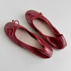 Chaussures décontractées de la mode printemps glisser sur les dames talons bas pains taille 34-39 Femmes ballet divisé en cuir doux bateau femelle