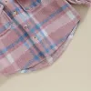 T-Shirts Kleinkindjungen Hemden Kapuzenmäntel für Herbst Casual Kids Jacke Mode Mode Langarmknopf down Plaid Oberbekleidung mit Taschen