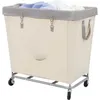 Laundry Bags Commercial Hamper With Heavy Duty Steel Frame Toy Basket 31.7''L X 19.3''W 30.91''H Home Large Beige Dirty Baskets