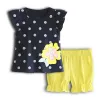 T-shirts à polka dot bébé filles de filles ensembles de chien imprimé tenues d'été enfants tee-shirts pant