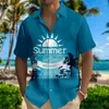 Camisas casuales para hombres 2024 Coco de coco hawaiano Fruit fruta impresa Camisa de manga corta Botón Top con ropa para mareas