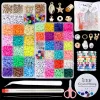 Bracelets 25004280PCS 6mm Flat Round Polymer Kit Clay Beads For Jewelry Making Bracelets Necklace Earrings DIY Set Pendant Beads + Tools