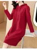 Casual Dresses 2024 Fashion Hooded Mini Dress Autumn Versatile Knee Length Korean Loose Fit Party Vestidos
