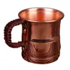 Mugs Handcrafted Beer Milk Mug Weave Handle Thickened Moscow Water Mule 400ML Breakfast Cup Drinkware Tableware Pure Copper 1 PCS