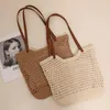 Drawstring Cotton Crochet Shoulder Bag Hollow Out Knitted Tote With Zipper Closure Holiday Travel Handbag Top Handle Purse For Women