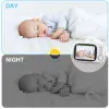 Monitorer 1080p HD Baby Monitor med kamera 3,5 tum LCD Babysitter Crying Detect Twoway Audio med Temperatur Monitor Nanny Baby Camera