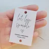 50pcs 45x70 mm Zamożony ślub Tag Sparler Let Love Sparkle Drukujący wystrój Favor Tagi Exit Toss Ideasyh19 240419