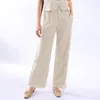 Pantalon à deux pièces pour femmes costumes de linge femme 2024 bouton sans manches bleu haut gilet gilet larges sets 2 pièces tenues d'ensemble femme