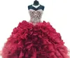 2020 Sexig Crystal Ball -klänning Quinceanera -klänning med pärlor Organza Lace Up Plus Size Sweet 16 Dress Vestido Debutante -klänningar BQ933770395