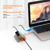 ハブOrico USB 3.2 10GBPSハブアルミニウムPD60W充電タイプC OTGスプリッターMacBook PCコンピューターアクセサリ用の24Vパワーアダプター