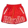 Designer shorts rhude shorts zomer mode strandbroek mannen hoogwaardige straatkleding rood blauw zwart paarse broek heren korte us siize: s-xl